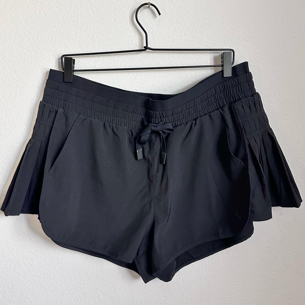 JoyLab Black Athletic Drawstring Shorts with Side Pleats